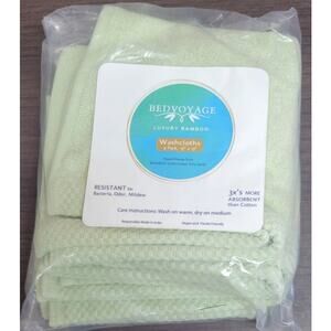BEDVOYAGE 4 PACK OF WASHCLOTHS SAGE SET